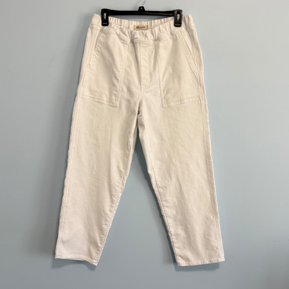 Madewell‎ Women’s Elastic Waist Cargo Denim White Pants Size M
